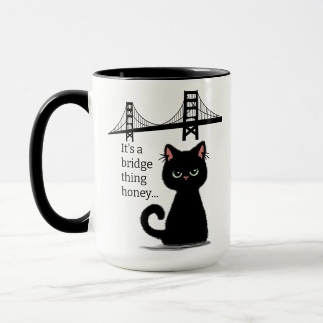 Sarcastic Cat "Komm über dich selbst" beleidigend  Tasse (Links)