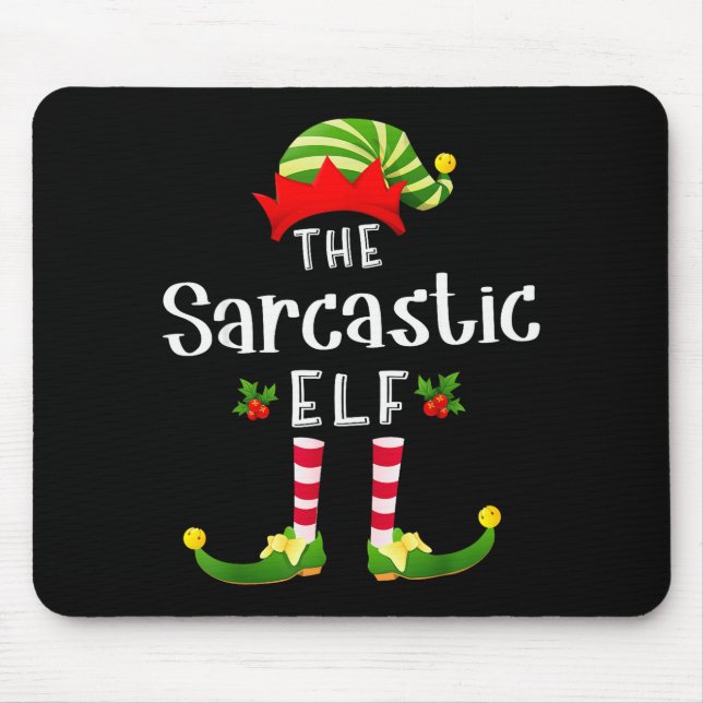 Sarcastic Christmas Elf Matching Pajama X-mas Part Mousepad (Vorne)