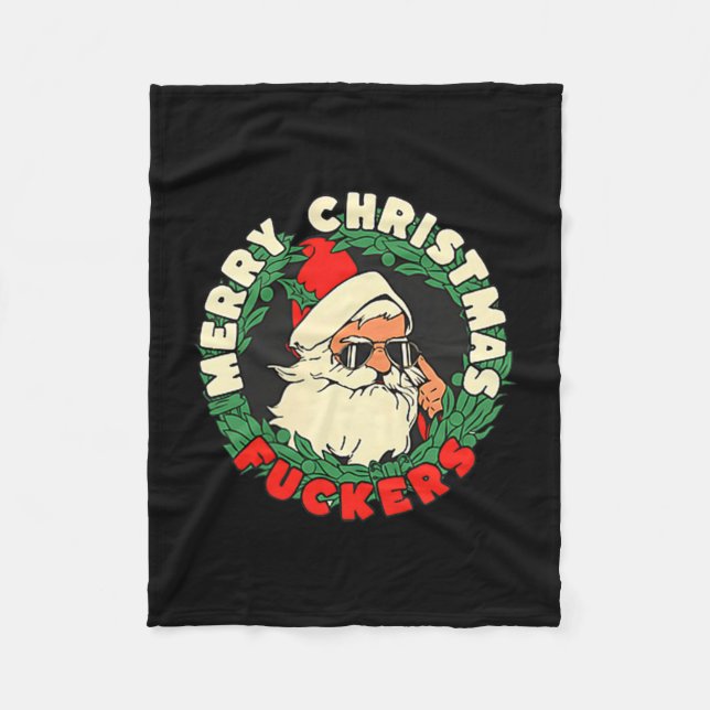Sarcastic Christmas Merry Xmas Forer Funny Santa H Fleecedecke (Vorderseite)