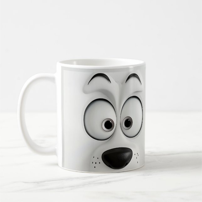 Sarcastic Dog Face 3D Kaffeetasse (Links)