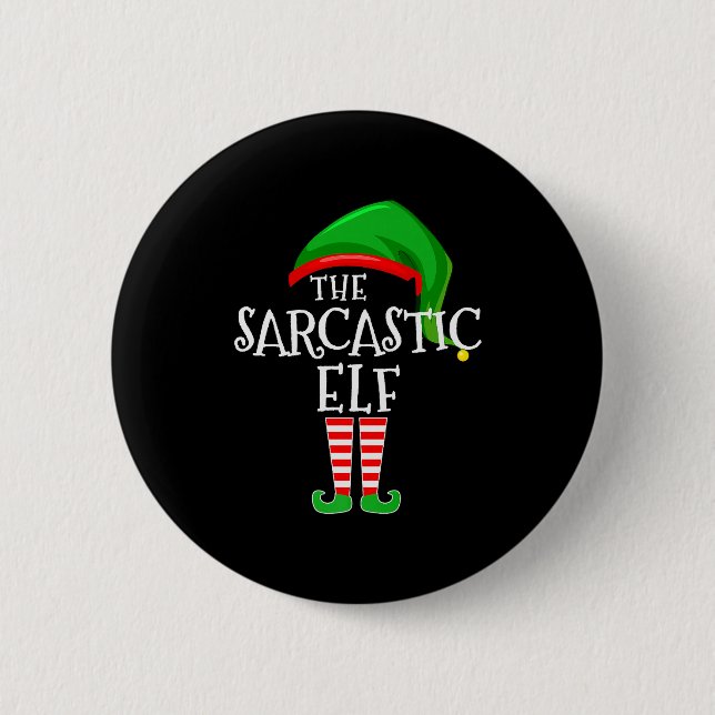 Sarcastic Elf Family Matching Group Christmas Prem Button (Vorderseite)