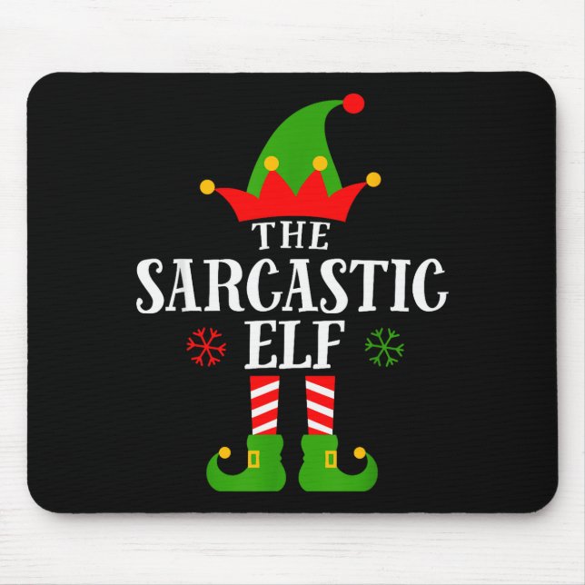 Sarcastic Elf Funny Matching Family Group Christma Mousepad (Vorne)