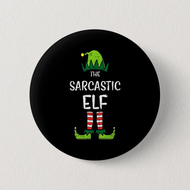 Sarcastic Elf Xmas Matching Christmas For Family M Button (Vorderseite)