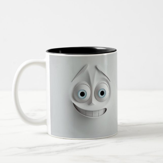 Sarcastic Face 3D-Tasse Zweifarbige Tasse (Links)