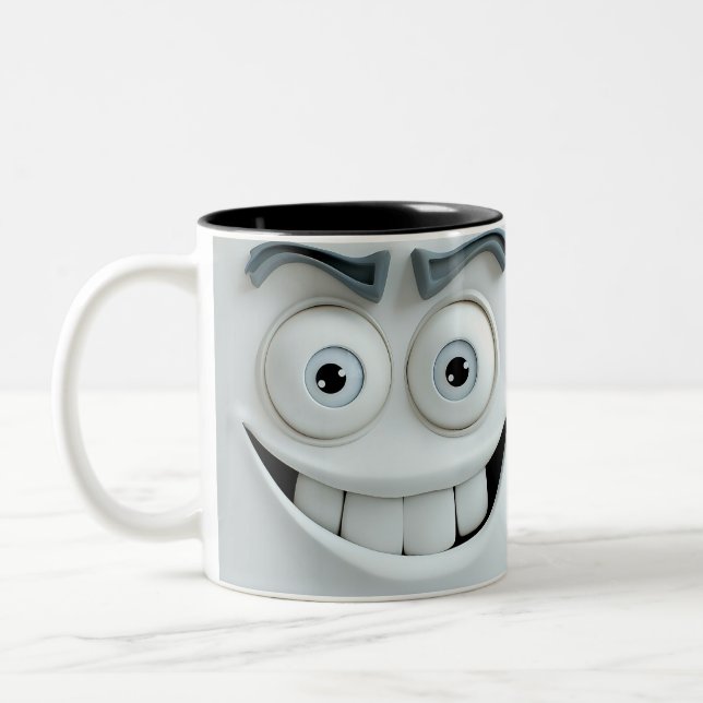 Sarcastic Face 3D-Tasse Zweifarbige Tasse (Links)