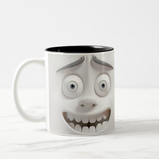 Sarcastic Face 3D-Tasse Zweifarbige Tasse (Links)