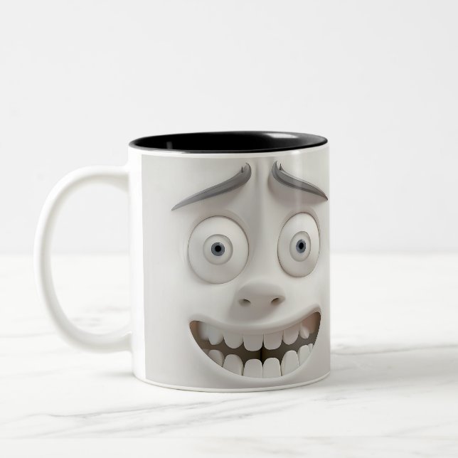 Sarcastic Face 3D-Tasse Zweifarbige Tasse (Links)