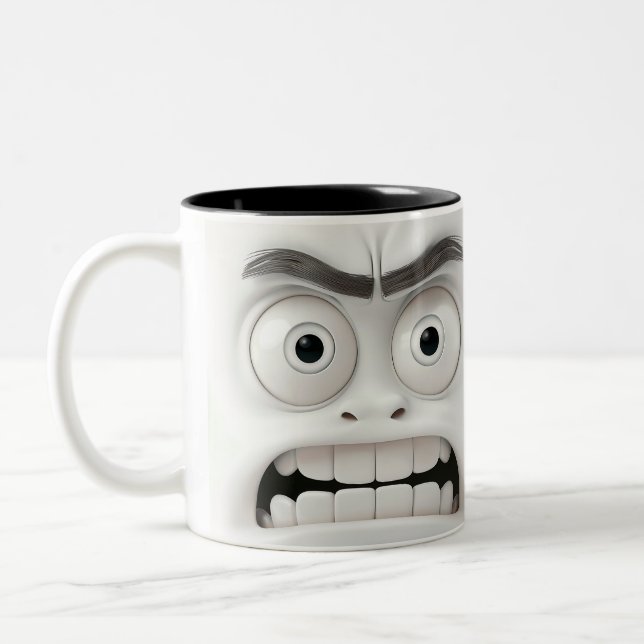 Sarcastic Face 3D-Tasse Zweifarbige Tasse (Links)