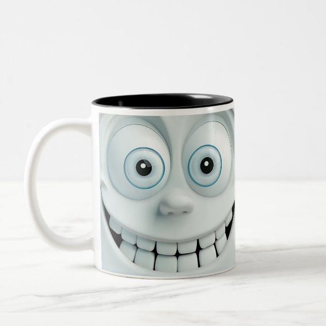 Sarcastic Face 3D Zweifarbige Tasse (Links)