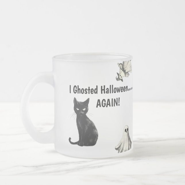 Sarcastic Halloween Cat Ghost Mattglastasse (Links)