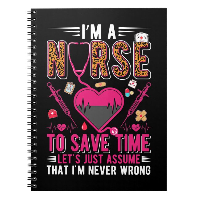 Sarcastic Nurse Leopard Print Funny Nursing Notizblock (Vorderseite)