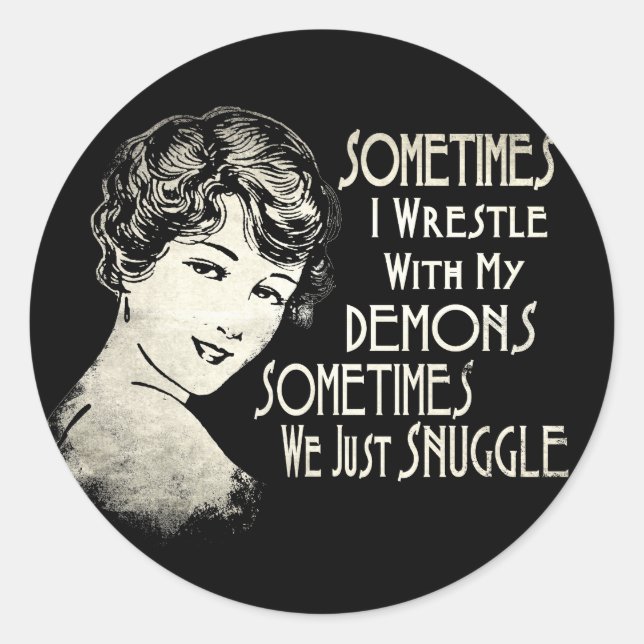 Sarcastic Phrase Womens Meme Sometimes I Wrestle Runder Aufkleber (Vorderseite)