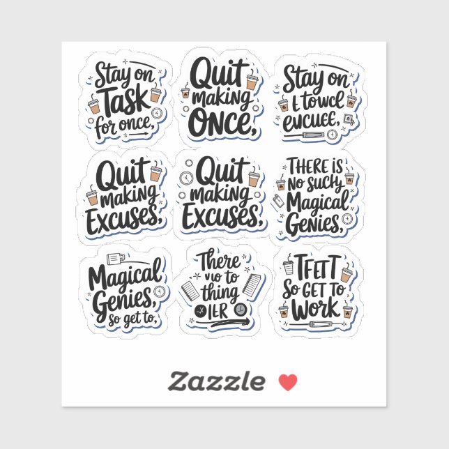 "Sarcastic Productivity Snark Pack" Aufkleber (Blatt)