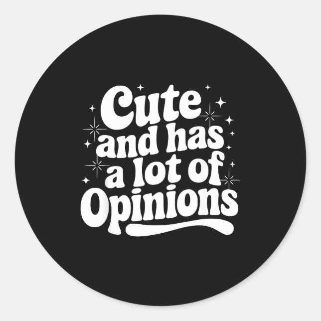 Sarcastic Quote Saying Cute &amp; Has Onions Girly Runder Aufkleber (Vorderseite)