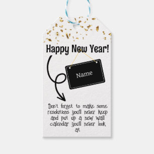 Sarcastic Resolution Funny Happy Neues Jahr Confet Geschenkanhänger
