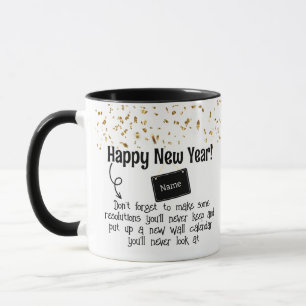 Sarcastic Resolution Funny Happy Neues Jahr Confet Tasse