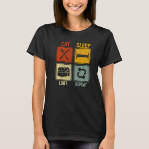 Sarcastic Retro für Männer Frauen essen schlafende T-Shirt