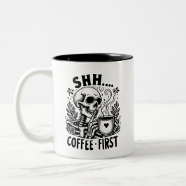 Sarcastic Skeleton Funny Coffee Zweifarbige Tasse