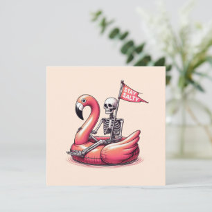 Sarcastic Skeleton über Flamingo - Bleibe Salty