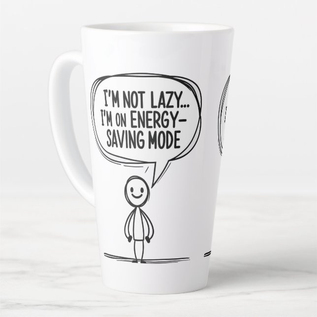 Sarcastic Strichmännchen Zitat - Energie Rettend Milchtasse (Linke Ecke)