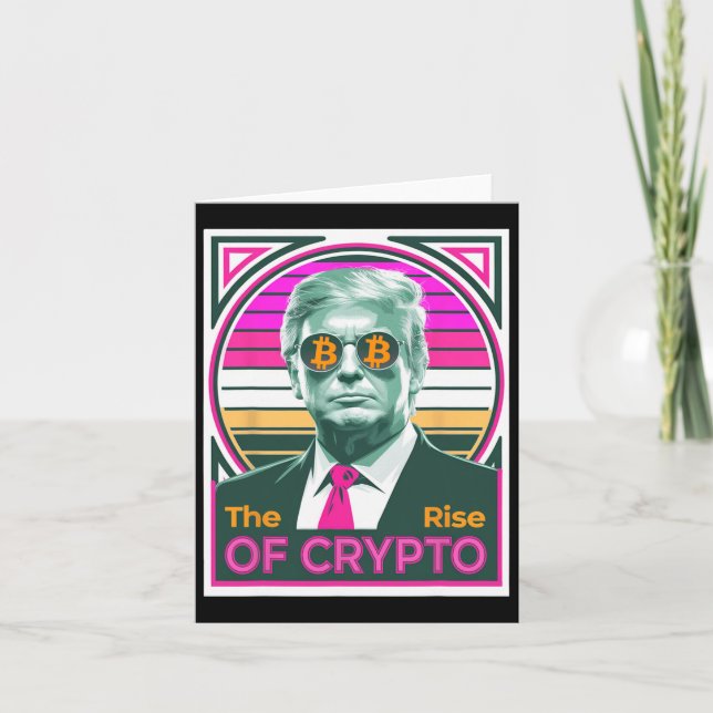 Sarcastic Trump der Aufstieg von Crypto Bitcoin Ki Karte (Vorderseite)