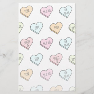 Sarcastic Valentine's Candy Heart Pattern Briefpapier