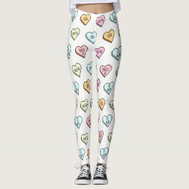 Sarcastic Valentine's Candy Heart Pattern Leggings
