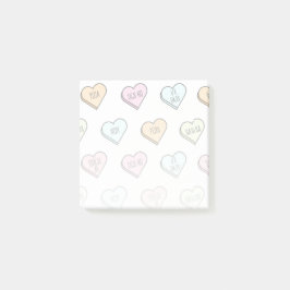 Sarcastic Valentine's Candy Heart Pattern Post-it Klebezettel