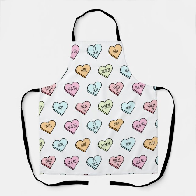 Sarcastic Valentine's Candy Heart Pattern Schürze (Vorderseite)
