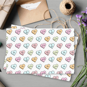 Sarcastic Valentine's Candy Heart Pattern Seidenpapier