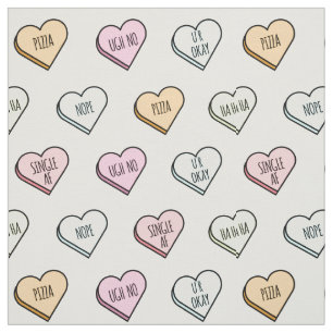 Sarcastic Valentine's Candy Heart Pattern Stoff