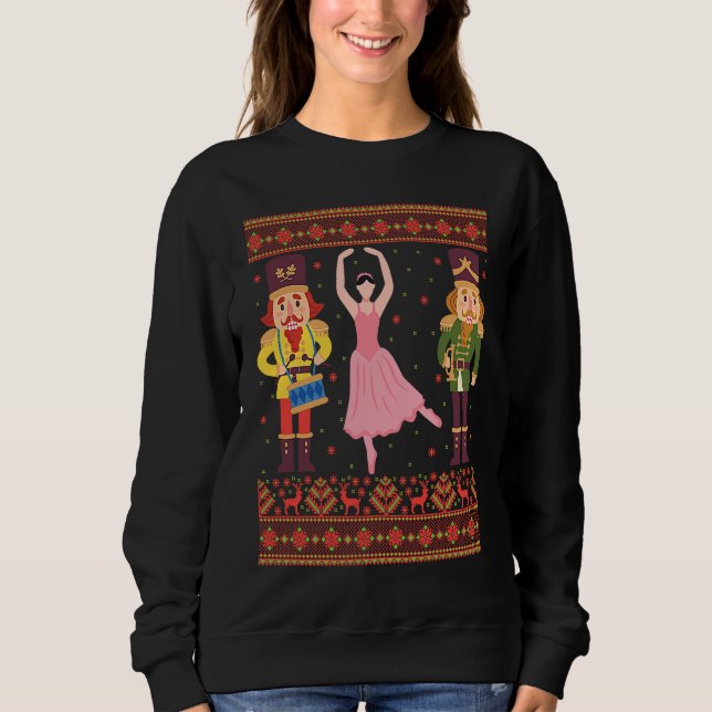 Sarcastic Xmas Nutcracker Ugly Christmas Sweater Sweatshirt (Vorderseite)