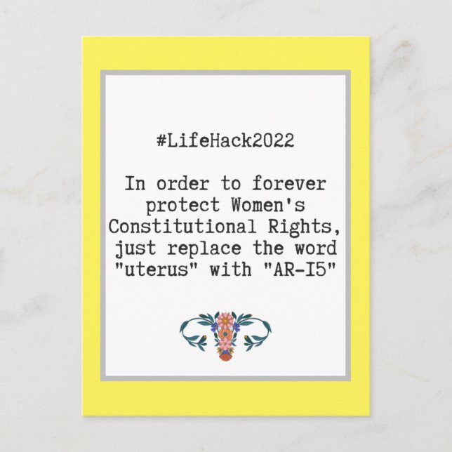 Sarcastic Zitat Frauenverfassungsrechte Postkarte (Vorderseite)