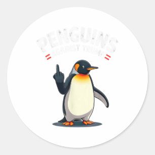 Sarcastische Pinguine gegen Trump Runder Aufkleber