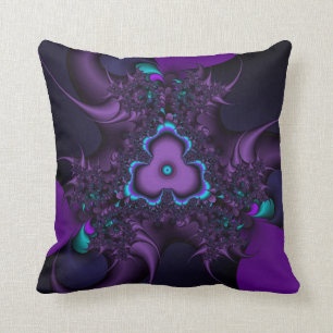 Sarcelle d'hiver pourpre et coussin bleu d'art de