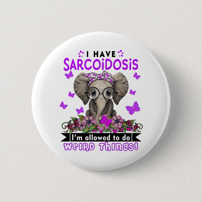 Sarcoidose Awareness Month Ribbon Geschenke Button (Vorderseite)