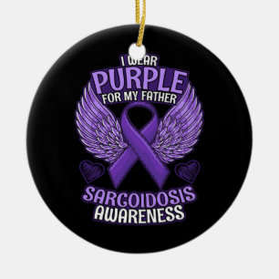 Sarcoidose Awareness Pater Unterstützung Lila Keramik Ornament