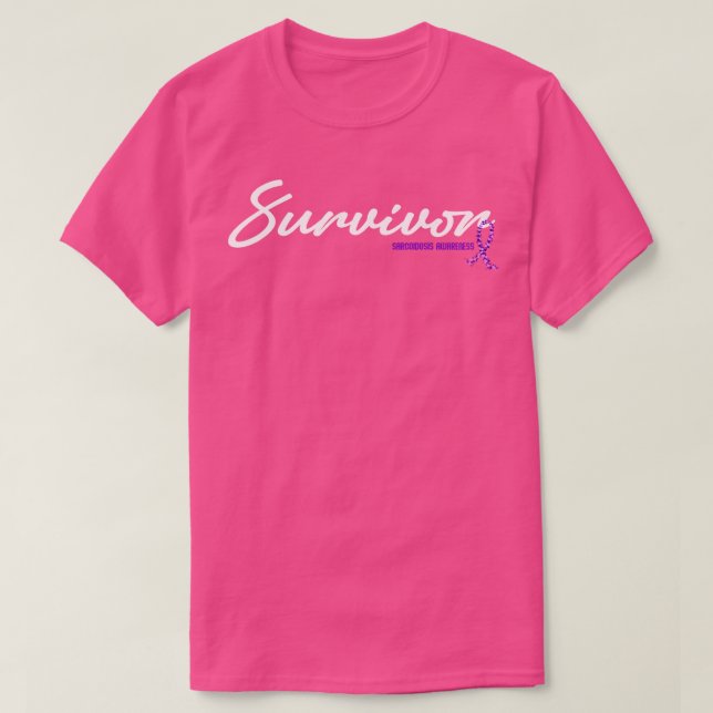 Sarcoidose Awareness Survivor Glitzer Ribbon Hope T-Shirt (Design vorne)