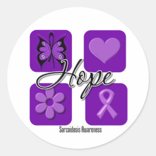 Sarcoidose Hope Liebe Inspiriere Bewusstsein Runder Aufkleber