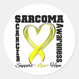 Sarcoma Awareness Brushed Heart Ribbon Runder Aufkleber