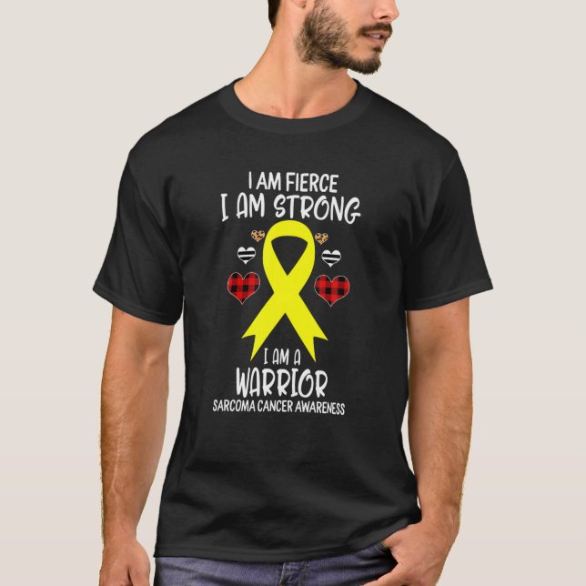 Sarcoma Cancer Awareness Ribbon I Bin Fierce stark T-Shirt (Vorderseite)