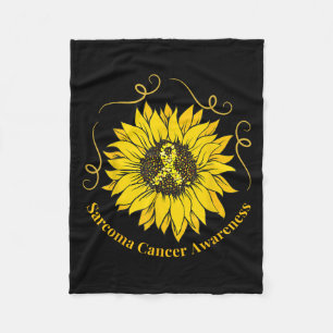 Sarcoma Cancer Awareness Sunflower Yellow Ribbon S Fleecedecke