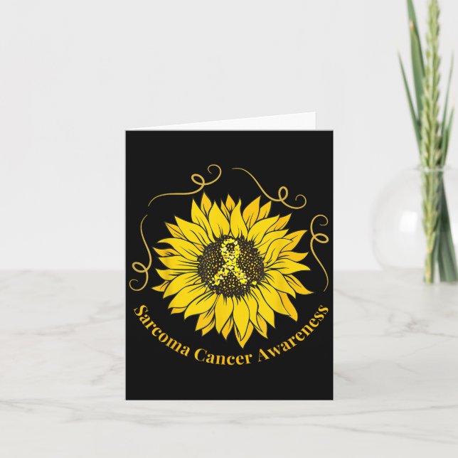 Sarcoma Cancer Awareness Sunflower Yellow Ribbon S Karte (Vorderseite)