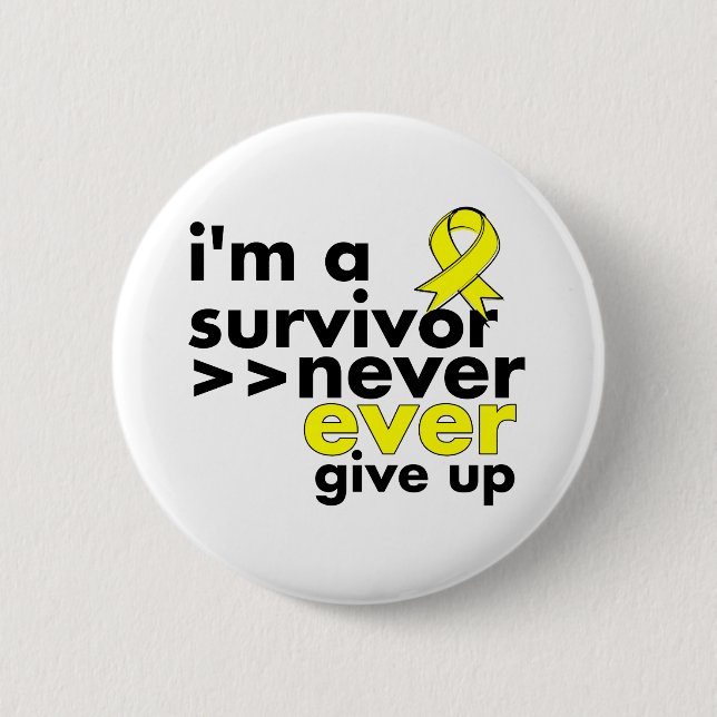 Sarcoma Cancer Survivor gibt nie auf Button (Vorderseite)