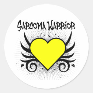 Sarcoma Warrior Heart Runder Aufkleber