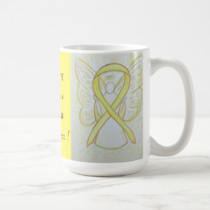 Sarcoma Yellow Awareness Ribbon Angel Custom Tasse