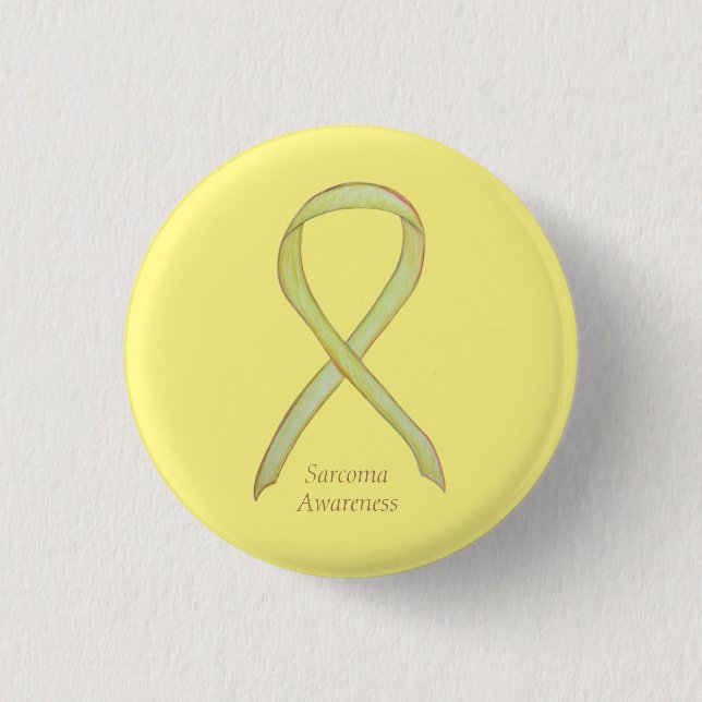 Sarcoma Yellow Awareness Ribbon Custom Button (Vorderseite)