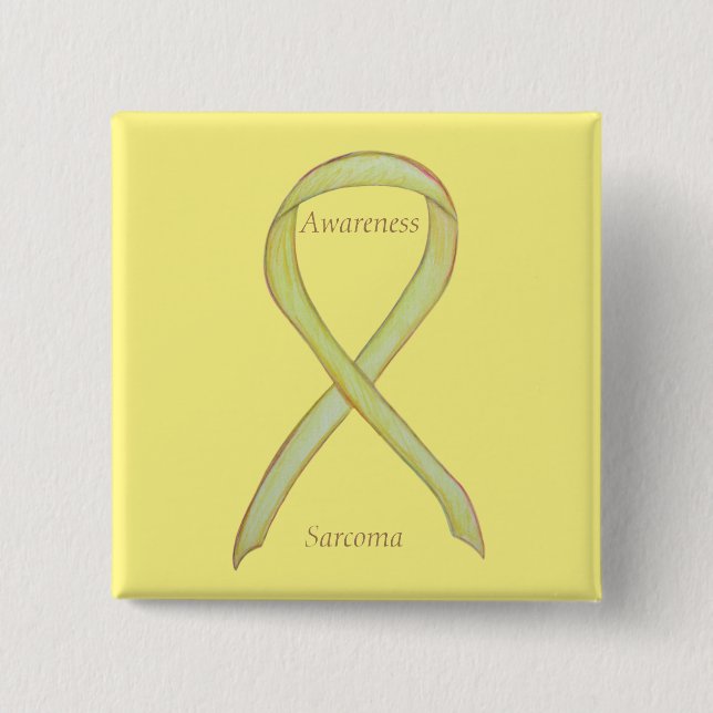 Sarcoma Yellow Awareness Ribbon Custom Button (Vorderseite)