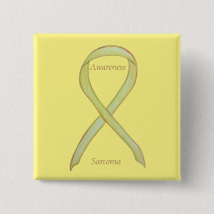 Sarcoma Yellow Awareness Ribbon Custom Button