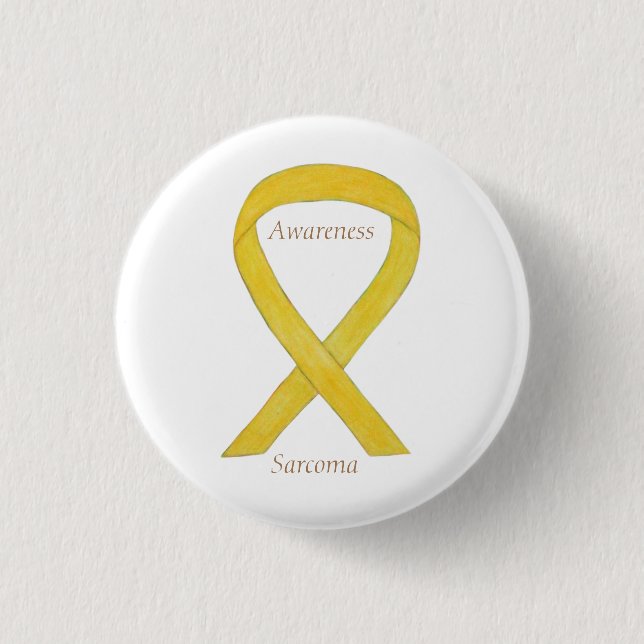 Sarcoma Yellow Awareness Ribbon Custom Button (Vorderseite)